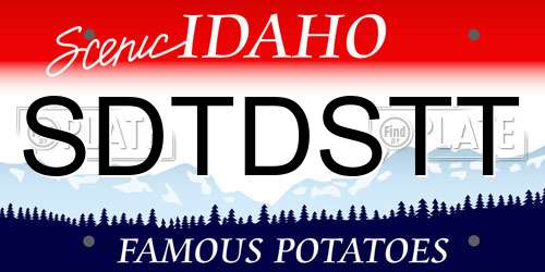 SDTDSTT Idaho License Plate