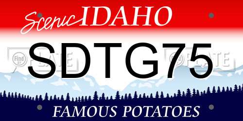 SDTG75 Idaho License Plate