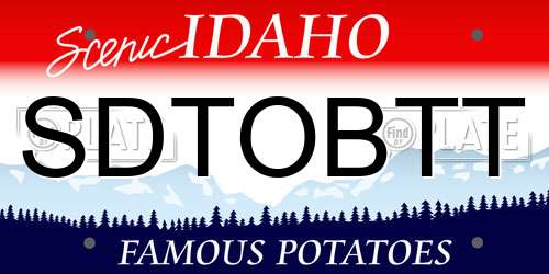 SDTOBTT Idaho License Plate
