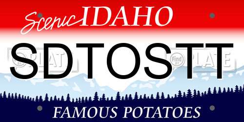 SDTOSTT Idaho License Plate