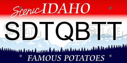 SDTQBTT Idaho License Plate