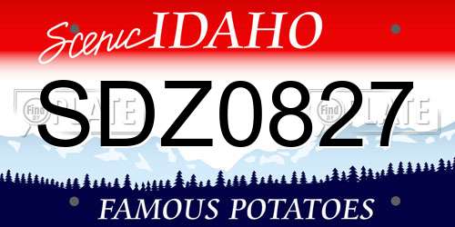 SDZ0827 Idaho License Plate