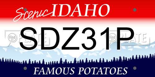 SDZ31P Idaho License Plate