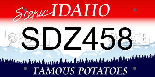 SDZ458 Idaho License Plate