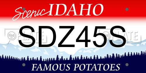 SDZ45S Idaho License Plate