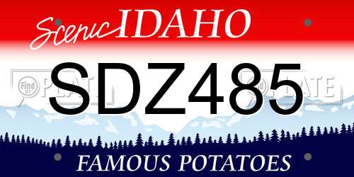 SDZ485 Idaho License Plate