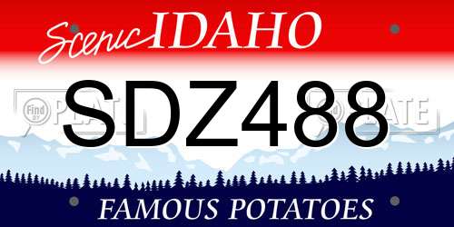 SDZ488 Idaho License Plate