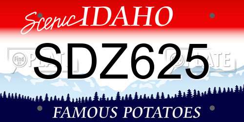 SDZ625 Idaho License Plate