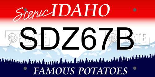 SDZ67B Idaho License Plate