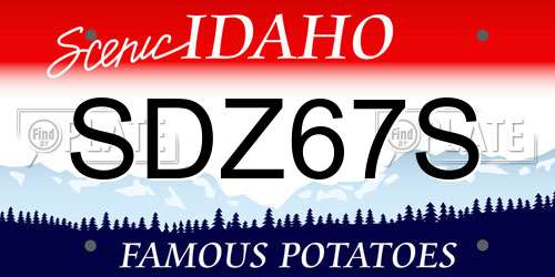 SDZ67S Idaho License Plate