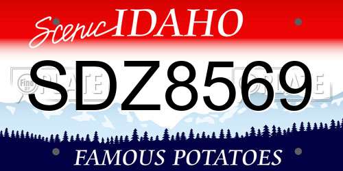 SDZ8569 Idaho License Plate