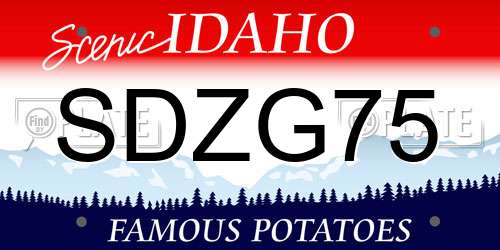 SDZG75 Idaho License Plate