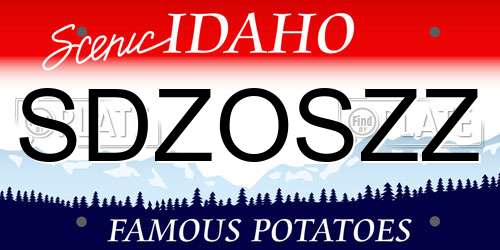 SDZOSZZ Idaho License Plate