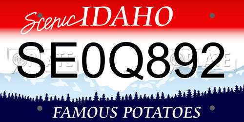 SE0Q892 Idaho License Plate