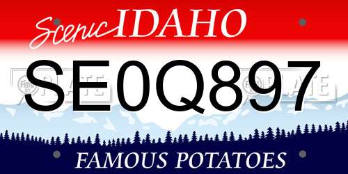 SE0Q897 Idaho License Plate