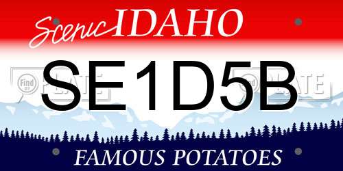 SE1D5B Idaho License Plate
