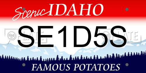 SE1D5S Idaho License Plate