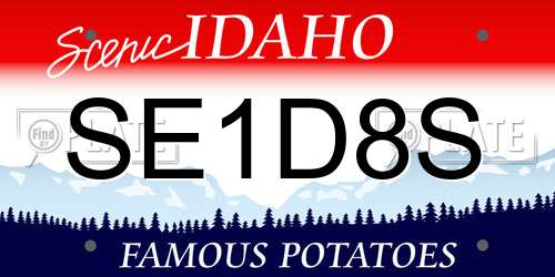 SE1D8S Idaho License Plate