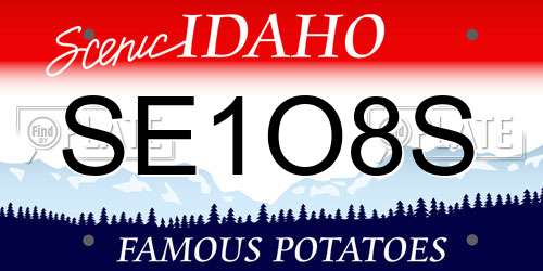 SE1O8S Idaho License Plate