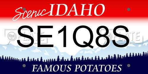 SE1Q8S Idaho License Plate