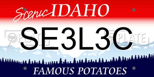 SE3L3C Idaho License Plate