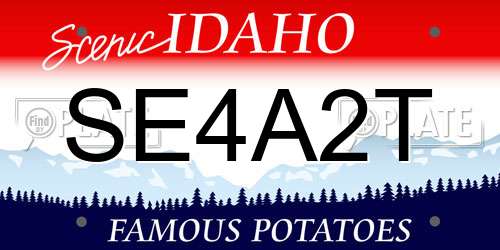 SE4A2T Idaho License Plate