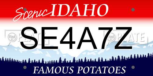 SE4A7Z Idaho License Plate