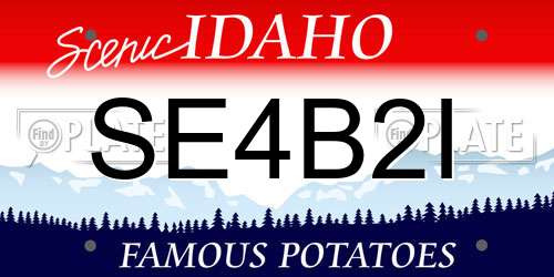 SE4B2I Idaho License Plate