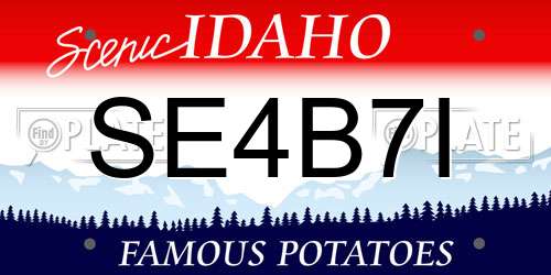 SE4B7I Idaho License Plate