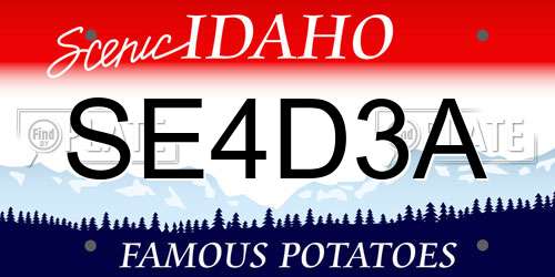 SE4D3A Idaho License Plate