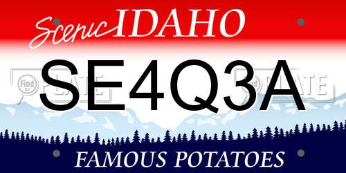 SE4Q3A Idaho License Plate