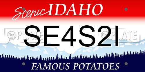 SE4S2I Idaho License Plate