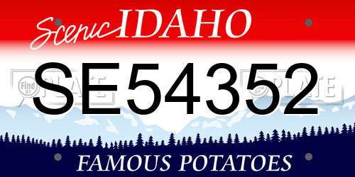 SE54352 Idaho License Plate