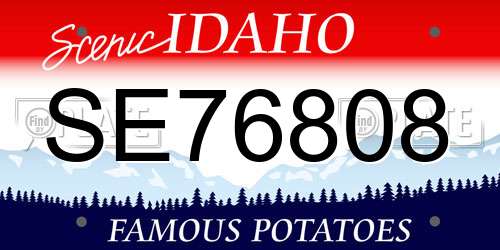 SE76808 Idaho License Plate