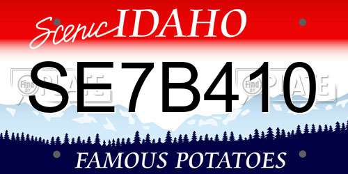 SE7B410 Idaho License Plate