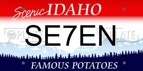 SE7EN Idaho License Plate