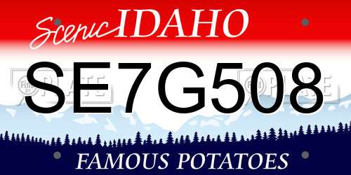 SE7G508 Idaho License Plate