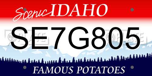 SE7G805 Idaho License Plate