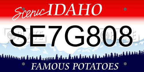 SE7G808 Idaho License Plate
