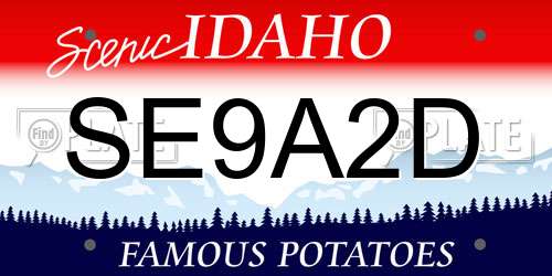 SE9A2D Idaho License Plate