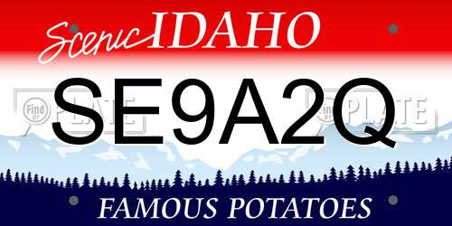 SE9A2Q Idaho License Plate