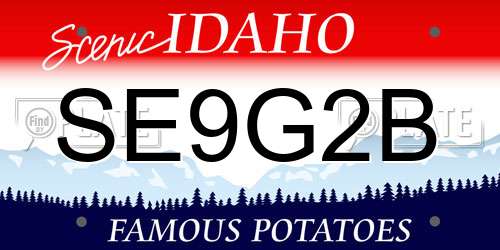 SE9G2B Idaho License Plate
