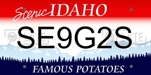 SE9G2S Idaho License Plate