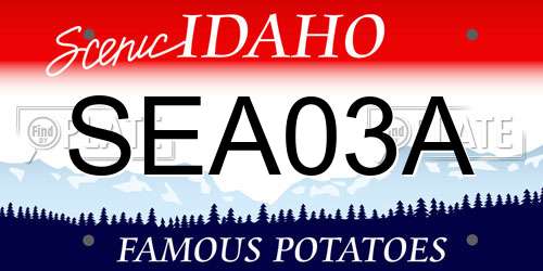 SEA03A Idaho License Plate