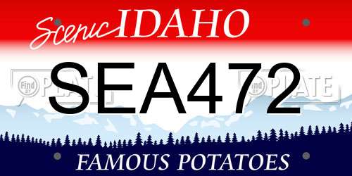 SEA472 Idaho License Plate