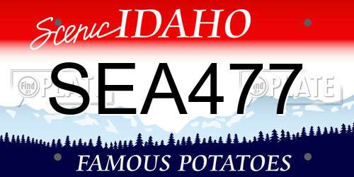 SEA477 Idaho License Plate