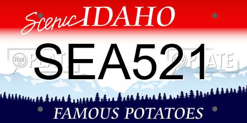 SEA521 Idaho License Plate