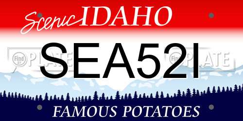 SEA52I Idaho License Plate