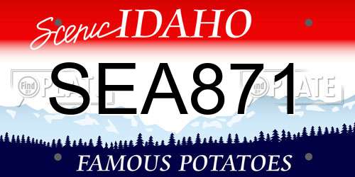 SEA871 Idaho License Plate