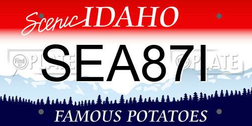 SEA87I Idaho License Plate